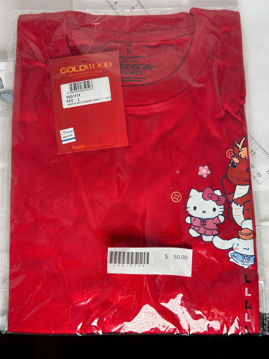 Sanrio MX Dragon Dance T Shirt Hello Kitty Cinnamoroll Goldwood Singapore Exclusive