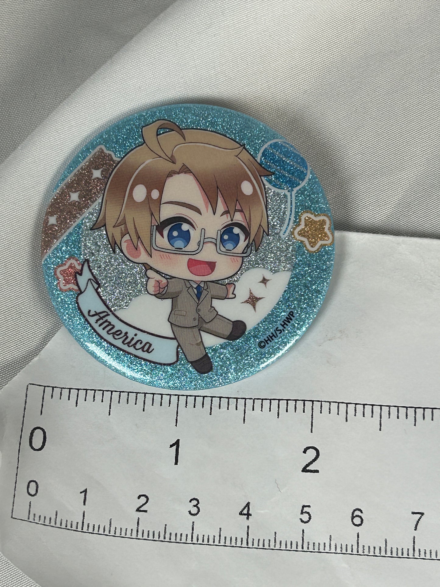 America Glitter Button Badge Hetalia World Stars Crux
