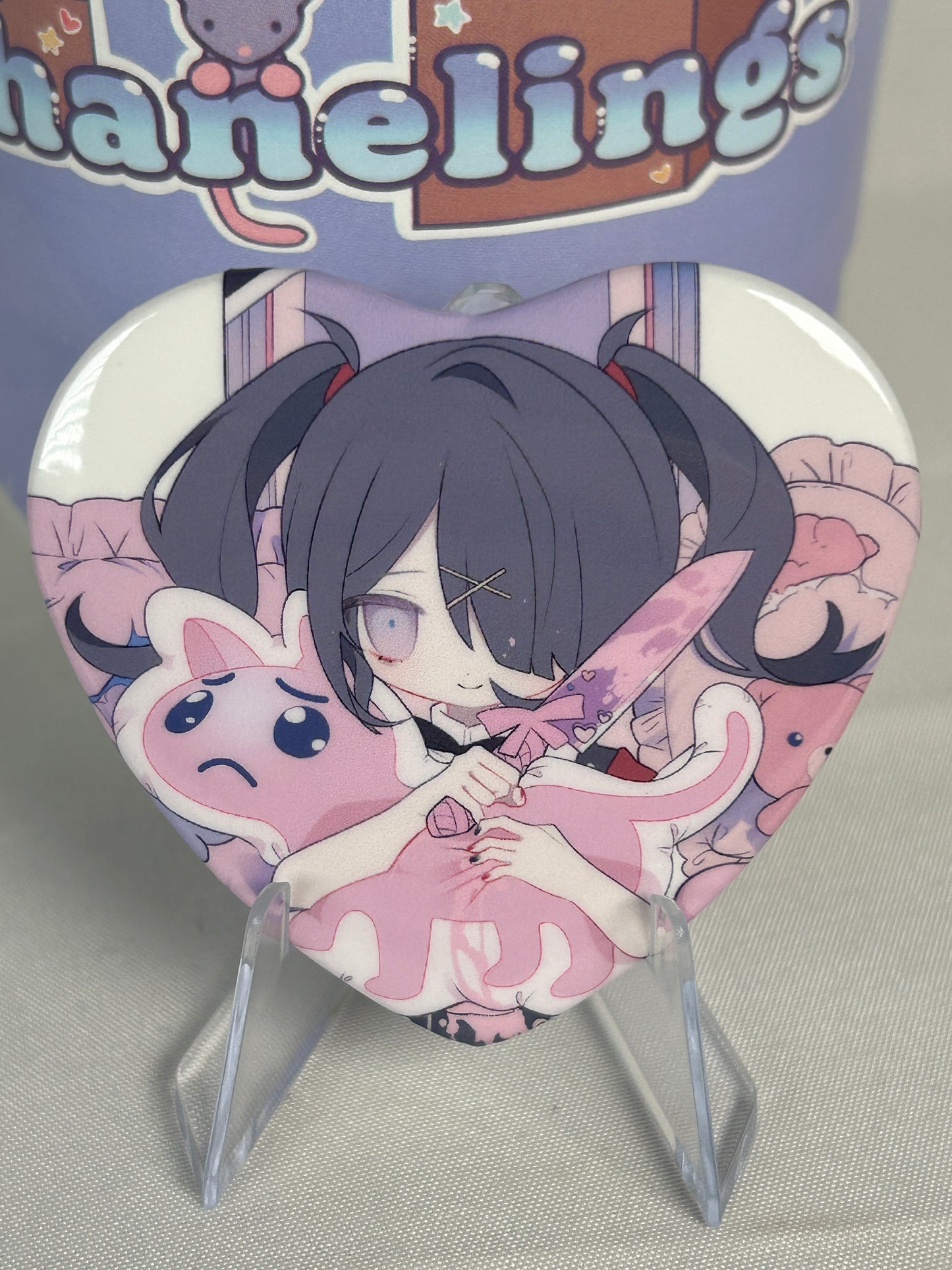 Ame-chan Heart Button Badge Needy Streamer Overload Popup