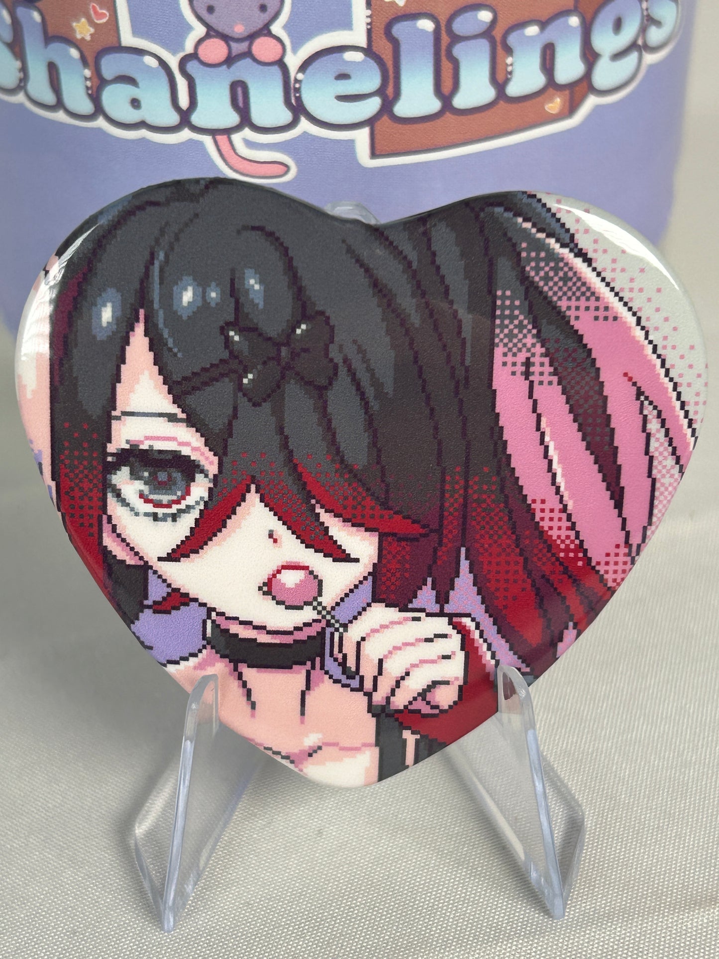 Ame-chan Heart Button Badge Needy Streamer Overload Popup