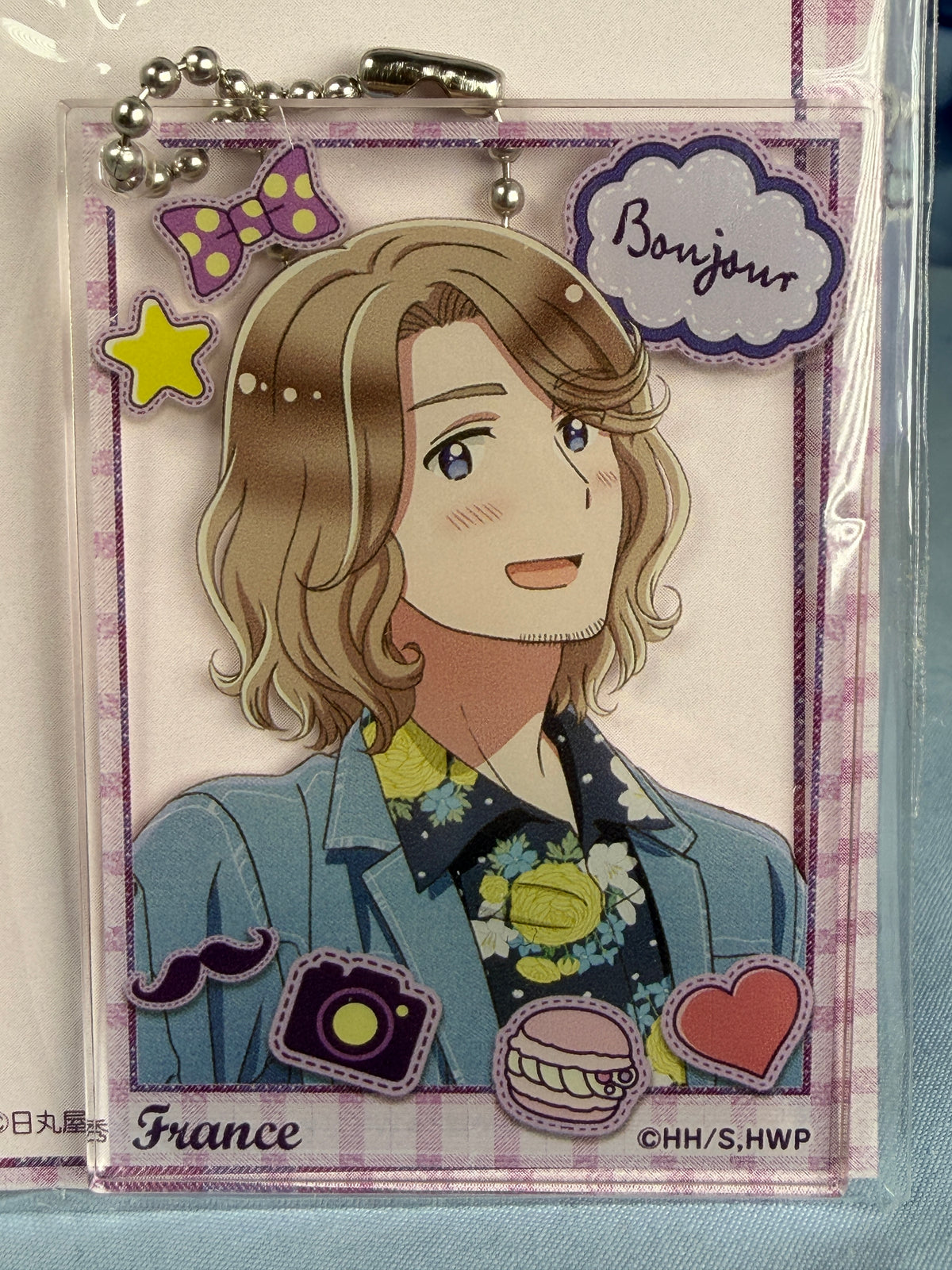France Denim Style Acrylic Keychain Hetalia World Stars Web Lottery E Prize
