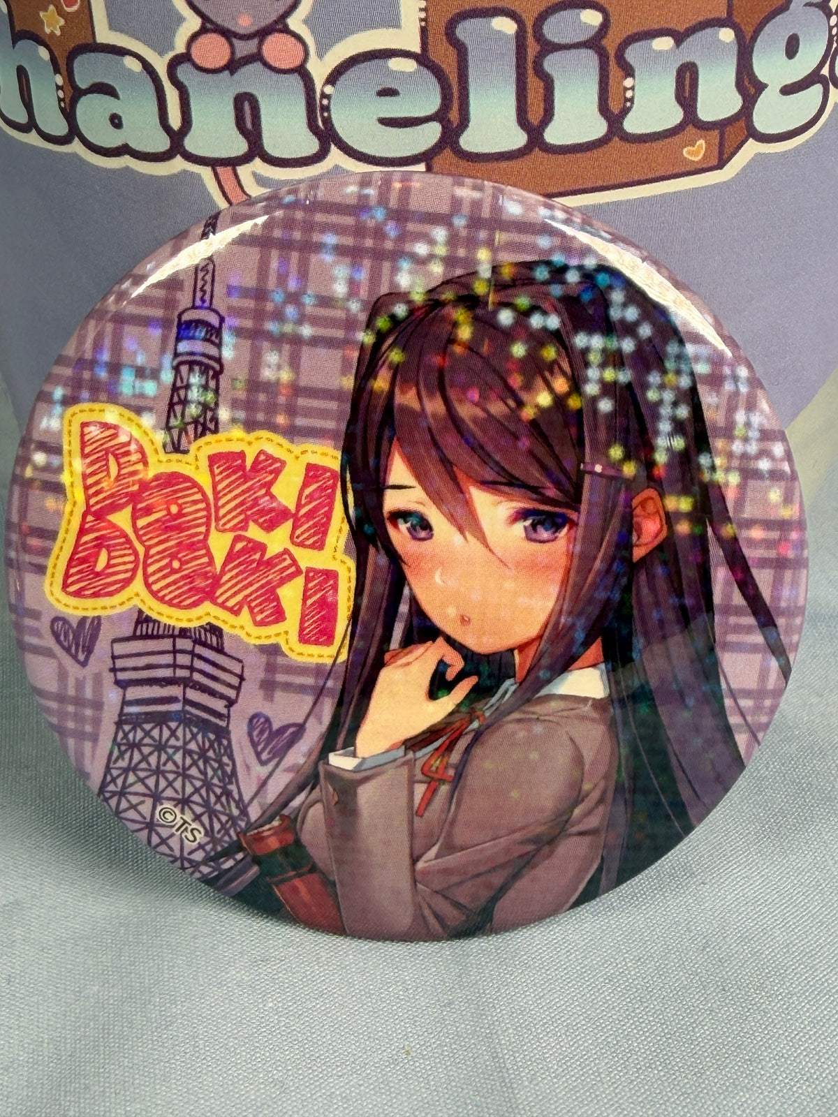 Yuri Original Art Holo Badge Pin Doki Doki Literature Club DDLC Tokyo Tower