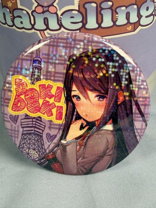 Yuri Original Art Holo Badge Pin Doki Doki Literature Club DDLC Tokyo Tower