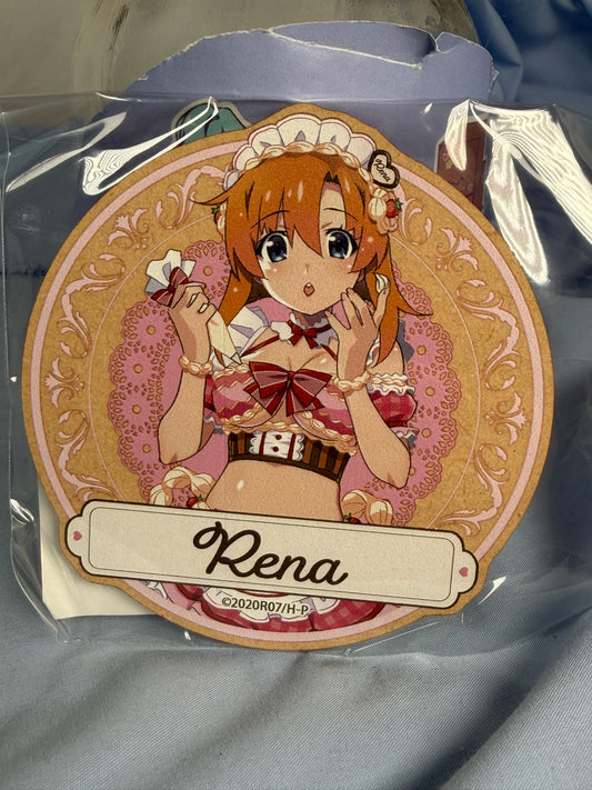 Rena Ryugu Wooden Coaster Higurashi When They Cry Moe Moe Café Lottery Prize E