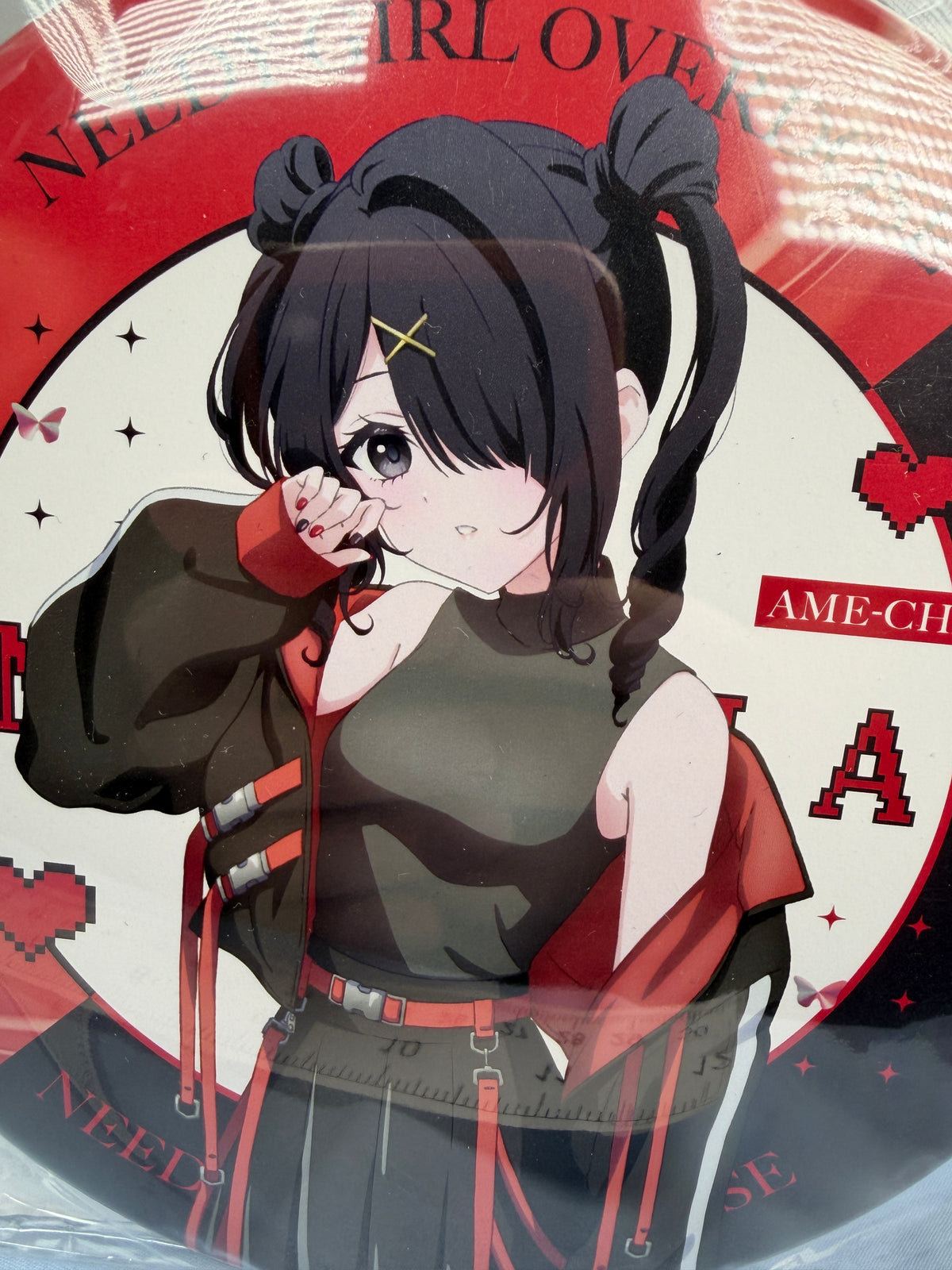 Ame-chan Tactical Outfit Large Can Badge Pin Needy Streamer Overload Arma Bianca