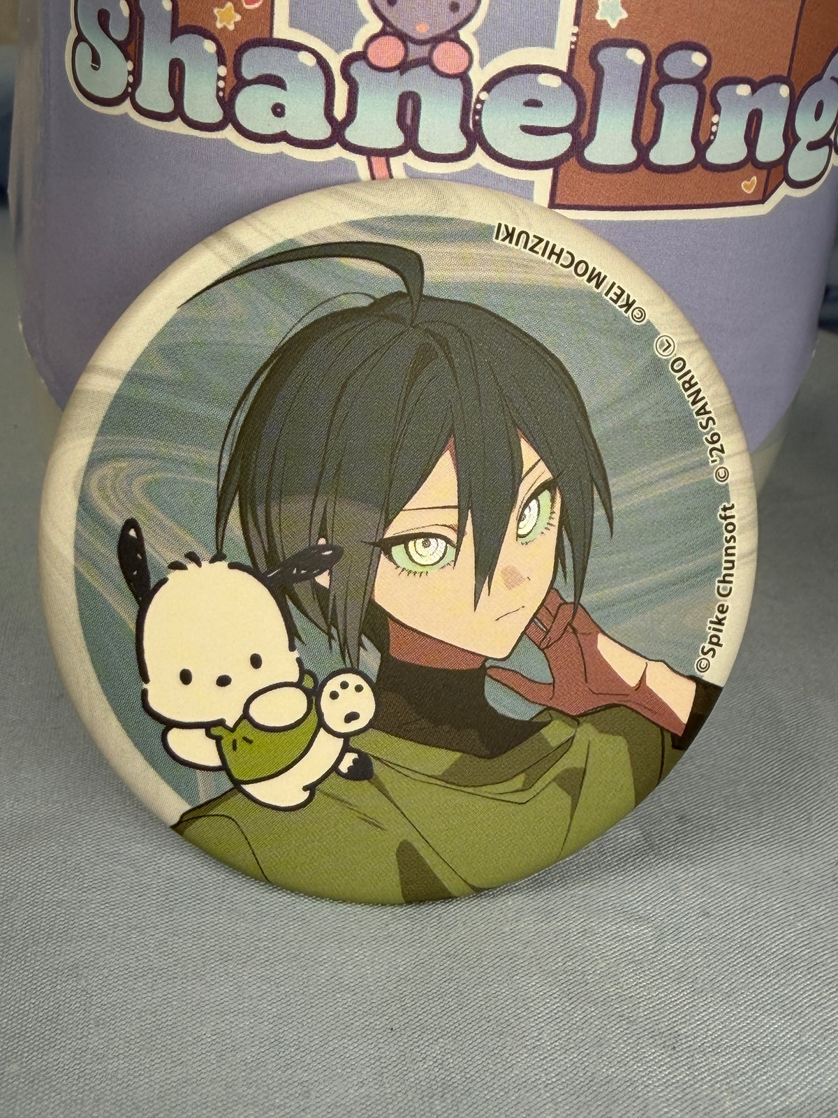 Shuichi Saihara Pochacco Can Badge Pin Danganronpa V3 x Sanrio Vol 1