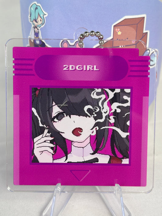 Ame-chan Smoking Gameboy Cartridge Acrylic Keychain Needy Streamer Overload