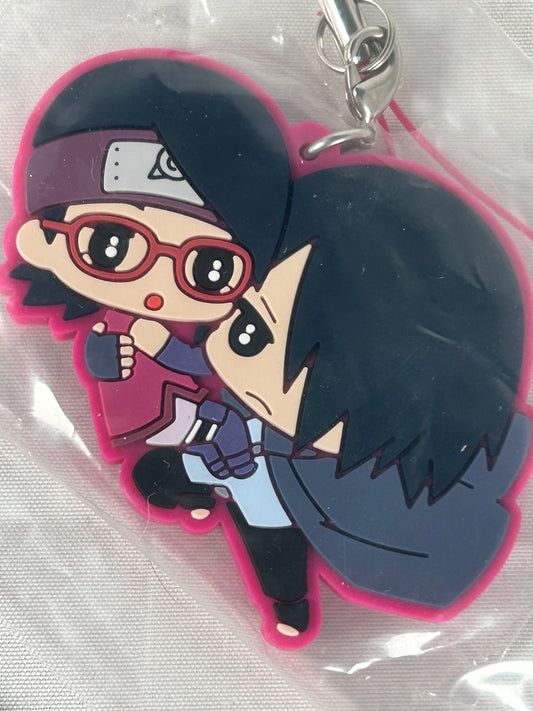 Sarada Sasuke Rubber Keychain Charm Naruto Next Generations Ichiban Kuji G Prize