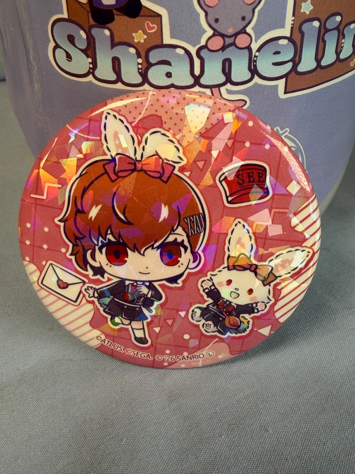 Kotone Shiomi Wish Me Mell Can Badge Button Persona 3 Portable x Sanrio