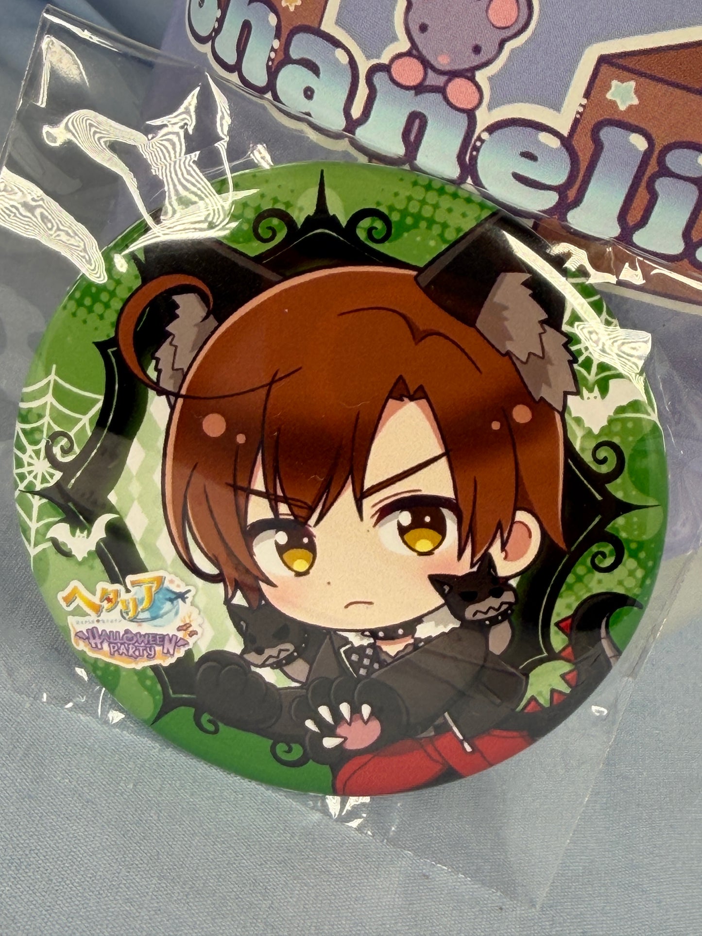 Italy Romano Halloween Party Can Badge Pin Stand Hetalia World Stars
