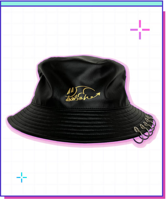 Ame-Chan Signature Black Synthetic Leather Hat Nidiga Exhibition Needy Steamer Overload