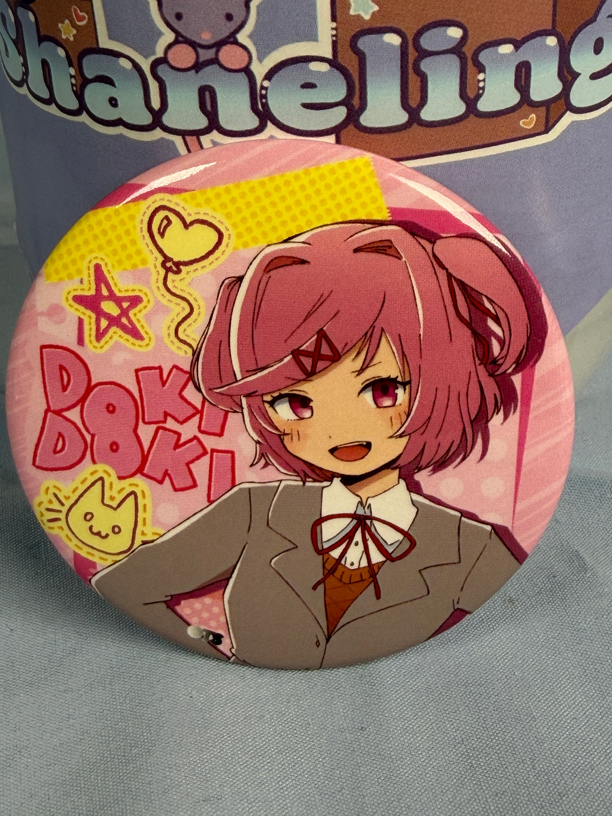 Natsuki Iyowa Art Badge Pin Doki Doki Literature Club DDLC x Tokyo Tower
