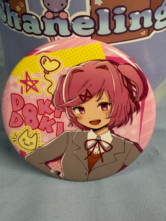 Natsuki Iyowa Art Badge Pin Doki Doki Literature Club DDLC x Tokyo Tower